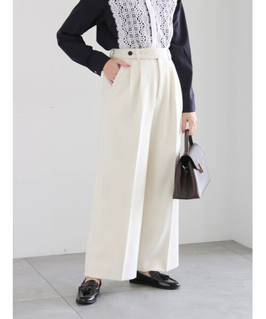 【宮本茉由着用】ソフトエアジャージーワイドスラックス