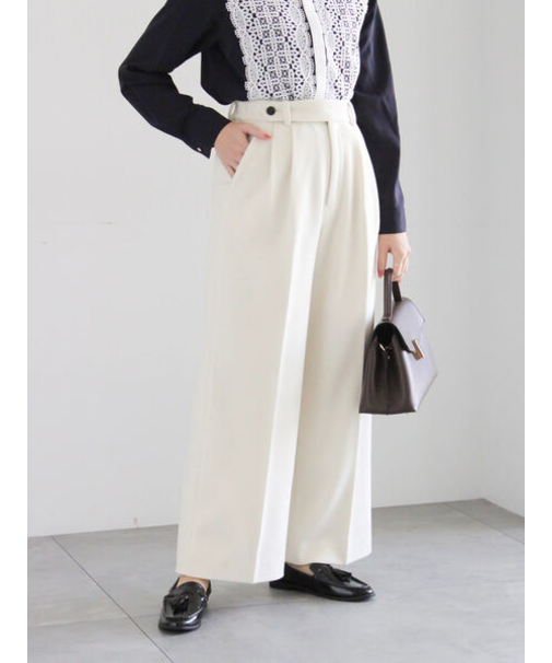 【宮本茉由着用】ソフトエアジャージーワイドスラックス