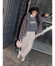 【宮本茉由着用】ソフトエアジャージーワイドスラックス