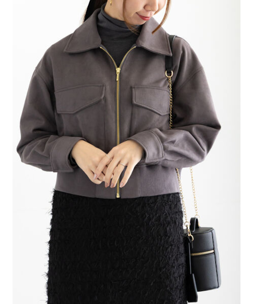 スウェードジップブルゾン