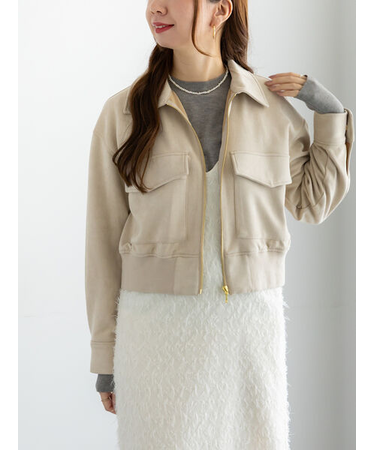 スウェードジップブルゾン