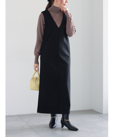 ウール混ジャージージャンパースカート