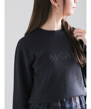 パール&ウレタン刺繍ロゴニット