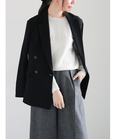 ウール混ジャージーテーラードジャケット