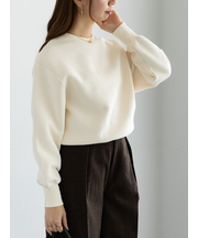 ワンポイント刺繍裏起毛プルオーバー