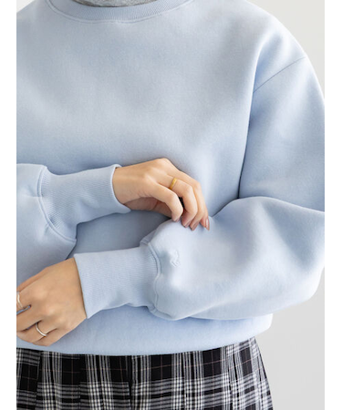 ワンポイント刺繍裏起毛プルオーバー