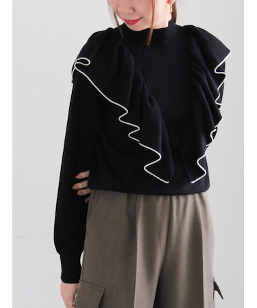 ラッフルフリルニット