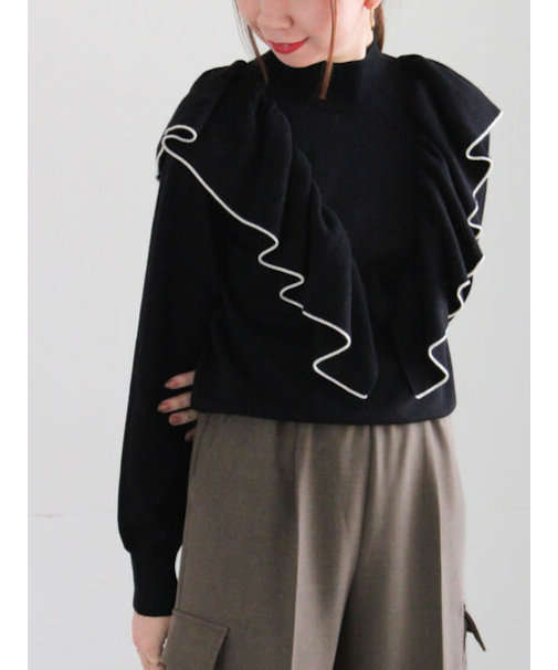 ラッフルフリルニット