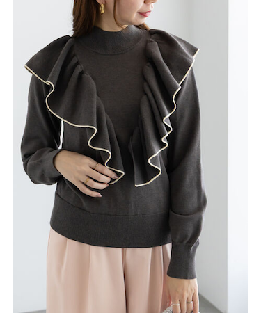 ラッフルフリルニット