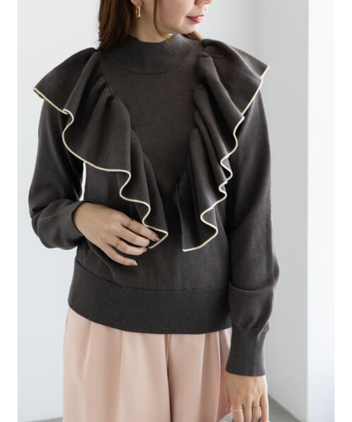 ラッフルフリルニット