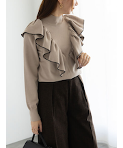 ラッフルフリルニット