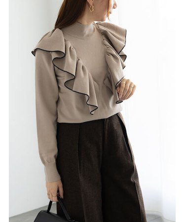 ラッフルフリルニット