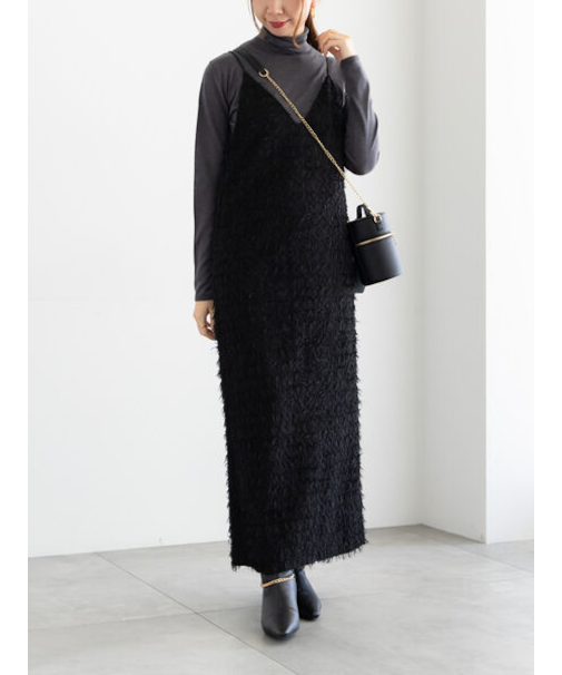 カットジャガードキャミワンピース