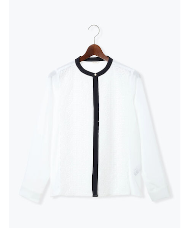 【WEB限定カラーあり】フロントレースブラウス