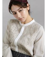 【WEB限定カラーあり】フロントレースブラウス