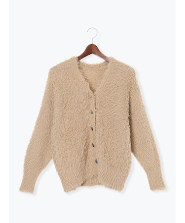 シャギーVネックカーディガン