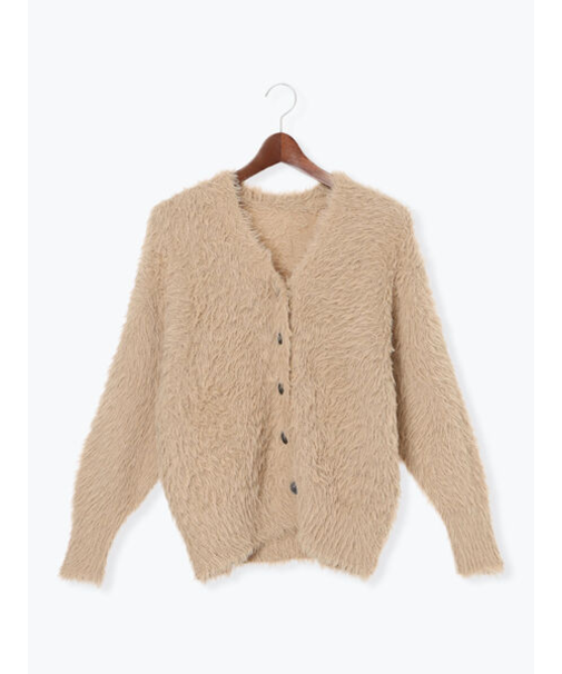 シャギーVネックカーディガン