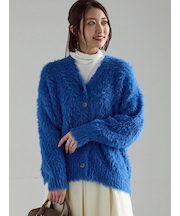 シャギーVネックカーディガン