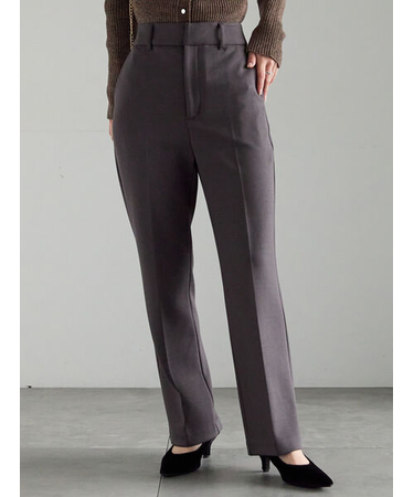 裏起毛パイピングストレートパンツ