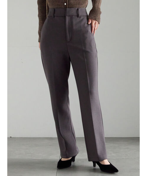 裏起毛パイピングストレートパンツ