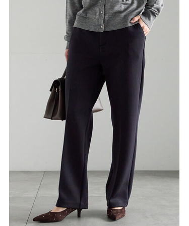 裏起毛パイピングストレートパンツ