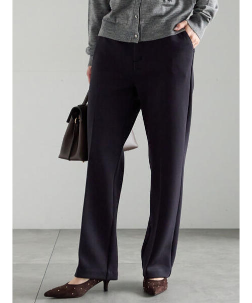 裏起毛パイピングストレートパンツ