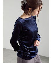 ベロアサイドギャザートップス