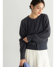 ラメシャギークルーネックカーディガン