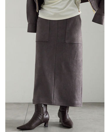 スウェードタイトスカート