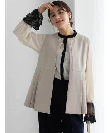 【セレモニーアイテム】サイドプリーツペプラムジレ（セットアップ可）