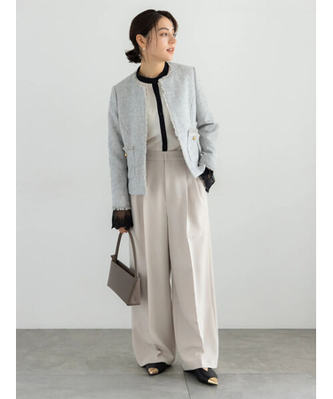 【セレモニーアイテム】2タックワイドパンツ（セットアップ可）