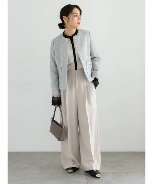 【セレモニーアイテム】2タックワイドパンツ（セットアップ可）