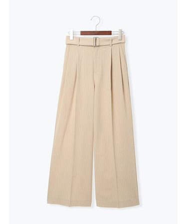 ピンストライプタックワイドパンツ