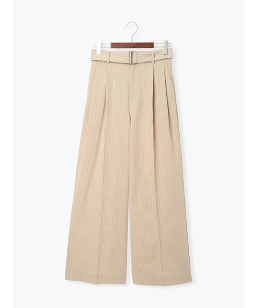 ピンストライプタックワイドパンツ