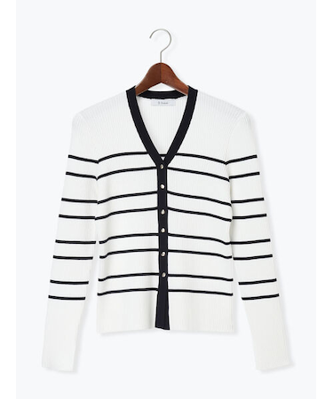 リブVネックカーディガン