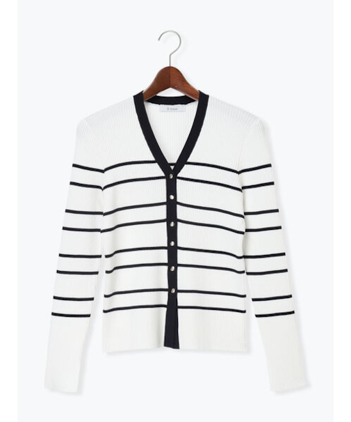 リブVネックカーディガン