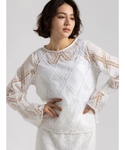 【Atelier ChouChou】スクエアレースブラウス