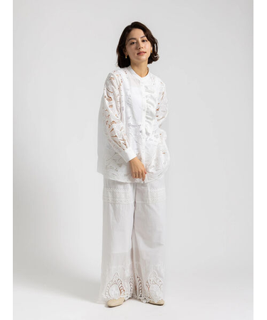 【Atelier ChouChou】スカラップヘムコットンイージーパンツ