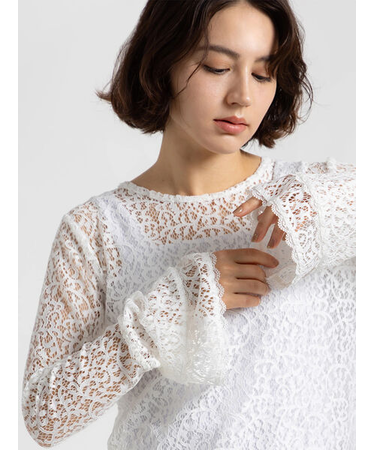 【Atelier ChouChou】コードレースフレアスリーブトップス