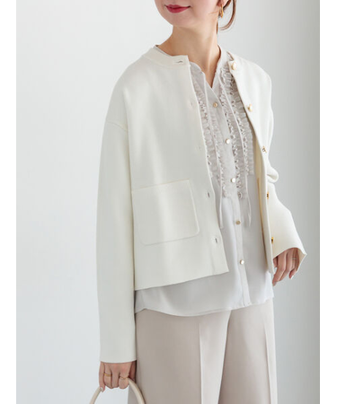 ミラノリブポケットクルーカーディガン