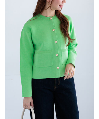 ミラノリブポケットクルーカーディガン