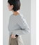 ショルダー釦ボーダーカットソー
