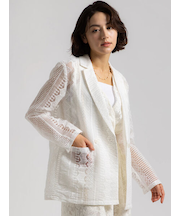 【Atelier ChouChou】オーガンジーレースダブルジャケット