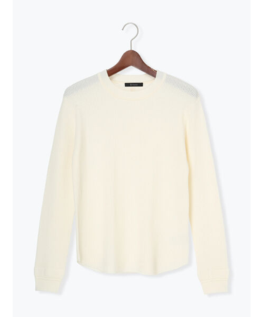 チャーム付きワッフルニットプルオーバー