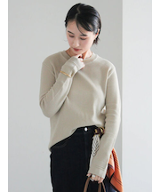 チャーム付きワッフルニットプルオーバー