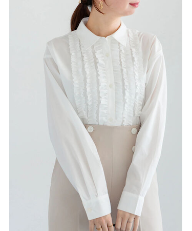 フロントフリルシャツ