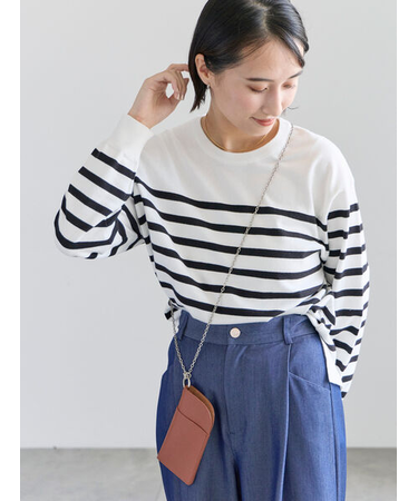 ボーダーボックスシルエットプルオーバー