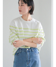 ボーダーボックスシルエットプルオーバー