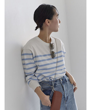 ボーダーボックスシルエットプルオーバー