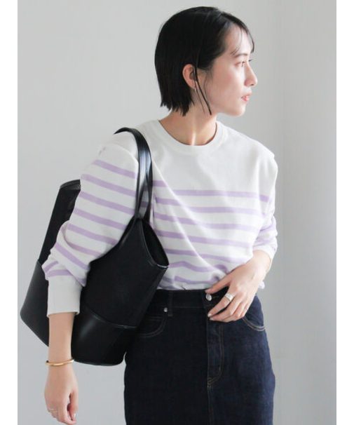 ボーダーボックスシルエットプルオーバー